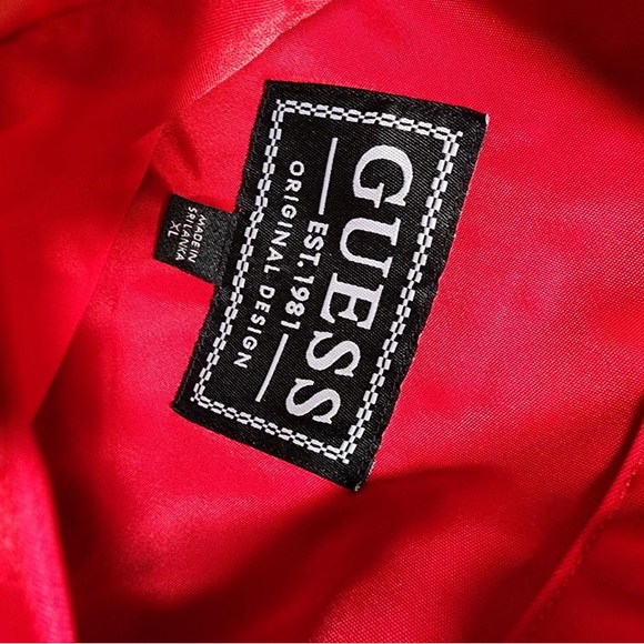 RARE Guess Red/Graphic Reversible Full Zip Jacket - Picture 5 of 6